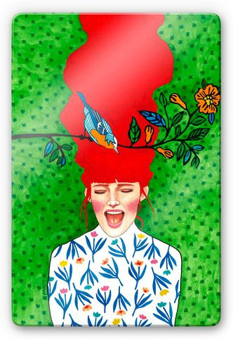 K&L Wall Art Glasbild Hülya Vintage Frühling, Multicolor, B: 40 cm, H: 60 cm - Bild 1