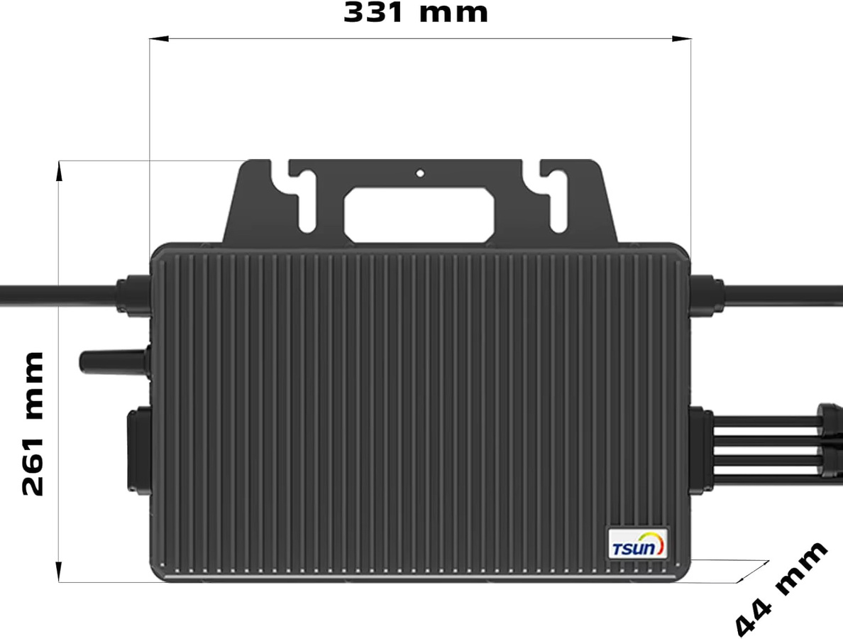 TSUN Tsol-MS2000 Mikro-Wechselrichter für Balkonkraftwerke mit 2000W, IP67 wetterfest, 4 MPPT, Bluetooth und WIFI, Schwarz - Bild 5