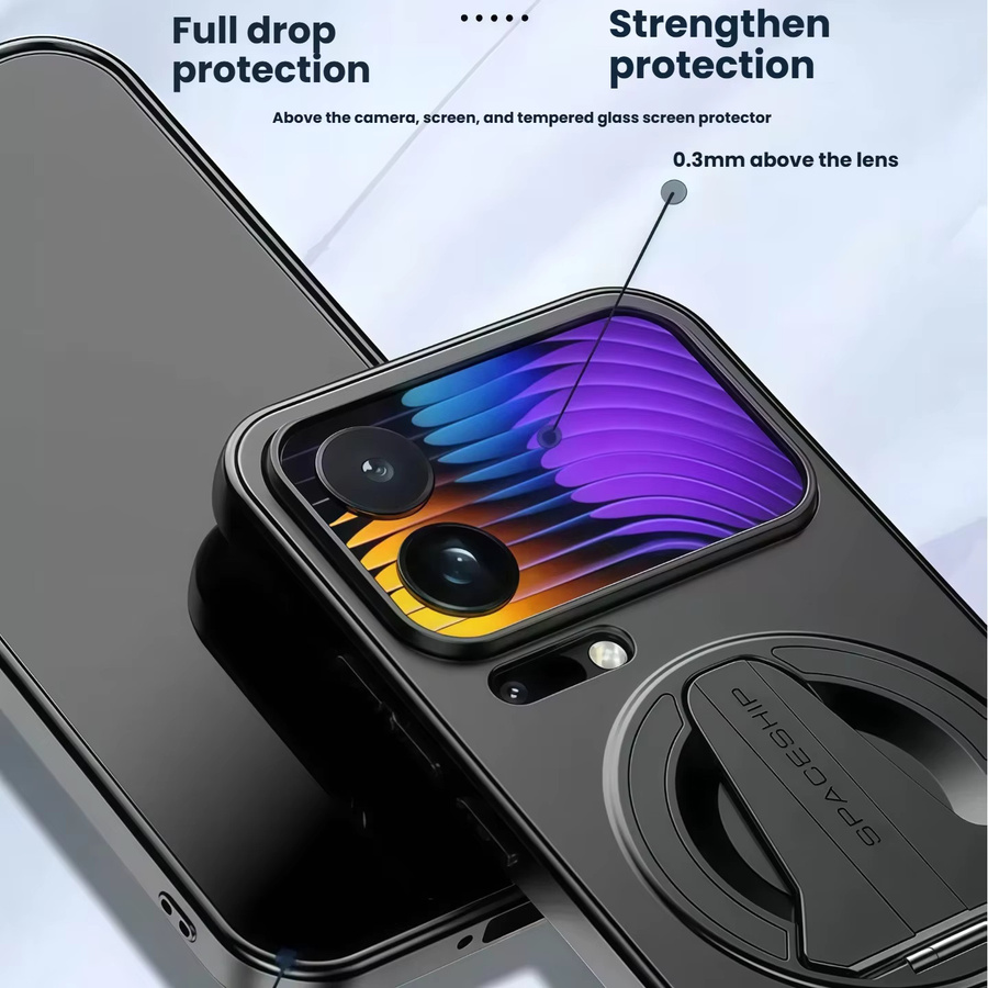 Magnetische Handyhülle für Xiaomi 17 Pro Max und Xiaomi 17 Pro, mattiert, ultradünn mit Anti-Drop-Ständer, Schwarz - Bild 6