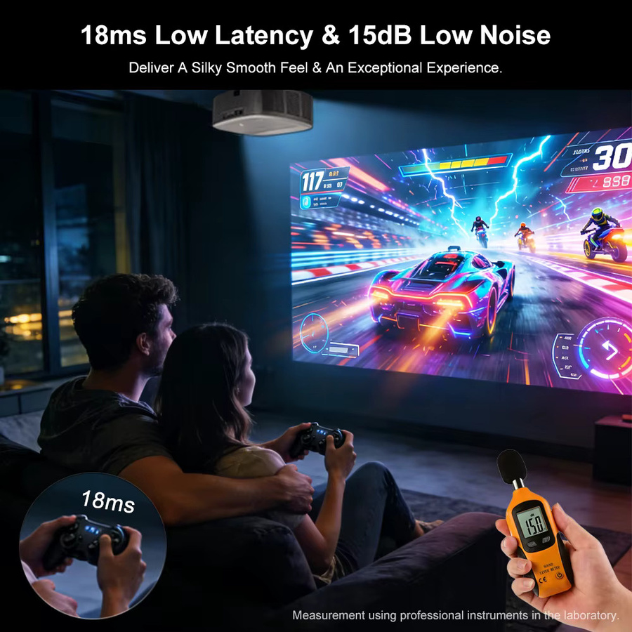 Everycom HQ11W Outdoor-Filmprojektor mit 3600 ANSI, 4K HDR10, WiFi6, Autofokus und Android 15 für Garten und Camping - Bild 4