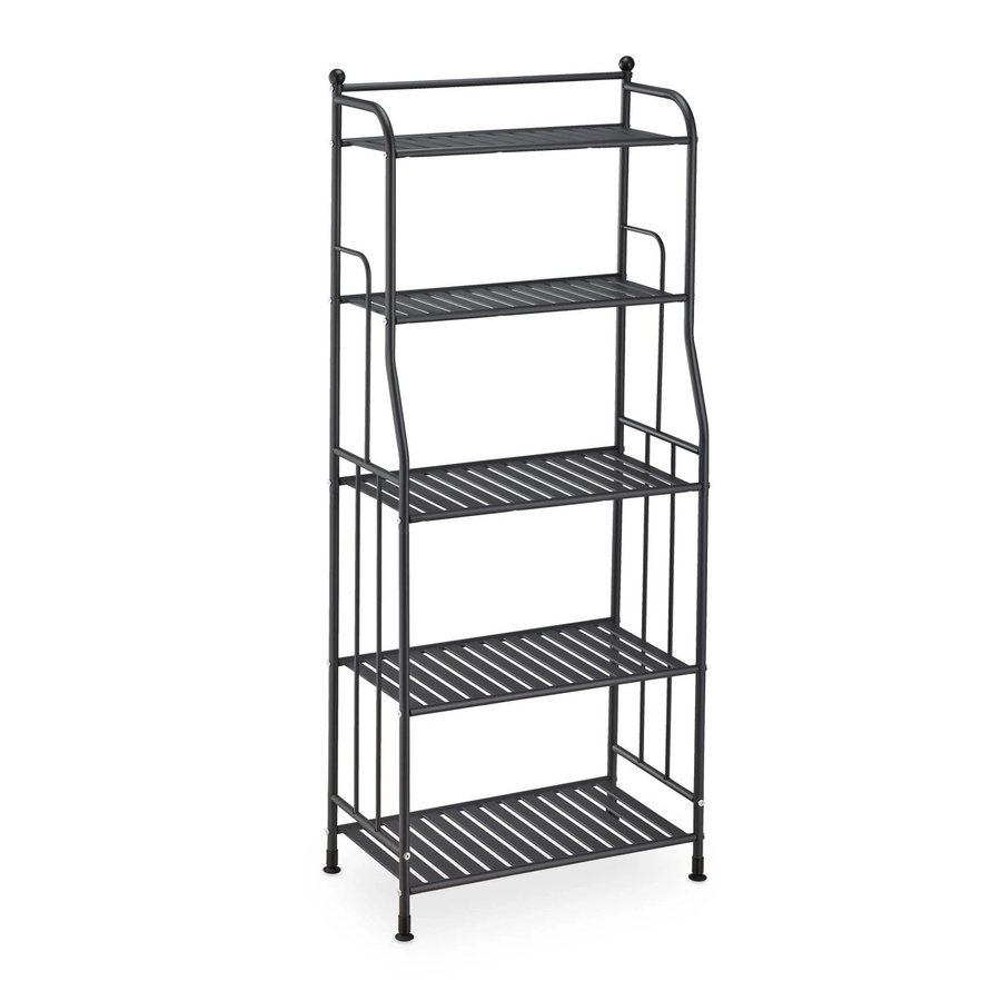 Relaxdays Standregal aus Stahl in Schwarz mit 5 Ablagen, H x B x T: 133 x 56 x 28 cm - Bild 2