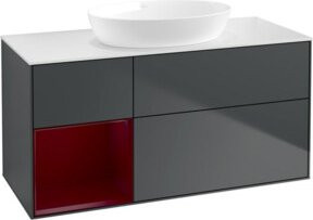 V&B Finion Waschtischunterschrank mit Wandbeleuchtung, Breite: 120 cm, Farbe: Blau lackiert - Bild 1