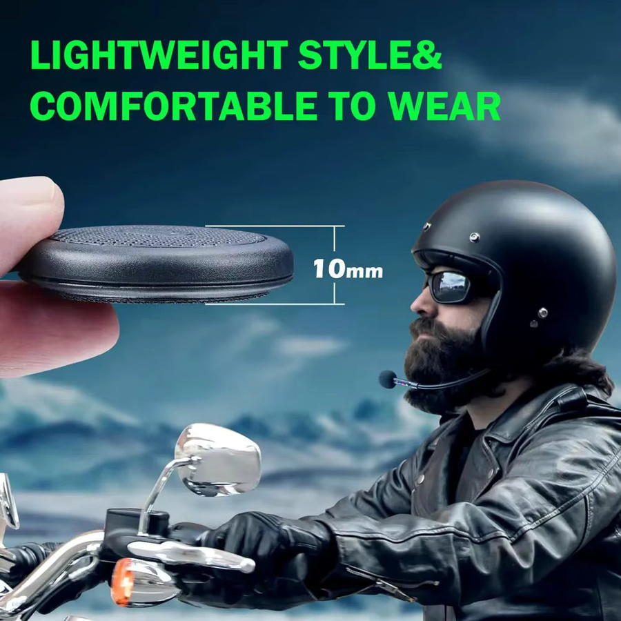 Freedconn L1M Bluetooth Motorrad Helm Intercom Headset in Schwarz mit In-Ear Kopfhörern für Musik und Freisprecheinrichtung - Bild 3