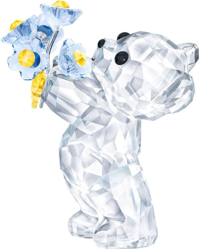 SWAROVSKI Kristallfigur Kris Bär Vergissmeinnicht in Transparent als Dekoration aus Glas - Bild 1