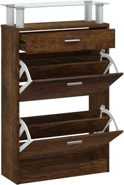 vidaXL Schuhschrank Räuchereiche Modern Wandmontage B/T/H: 63 x 24 x 104 cm - Bild 1