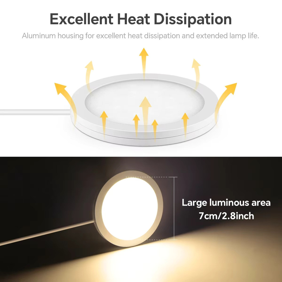 Gyarfas USB LED-Panel-Licht in Weiß mit Aluminiumgehäuse und CCT-Farbtemperatursteuerung (Kalt-, Warm- und Neutralweiß) - Bild 2