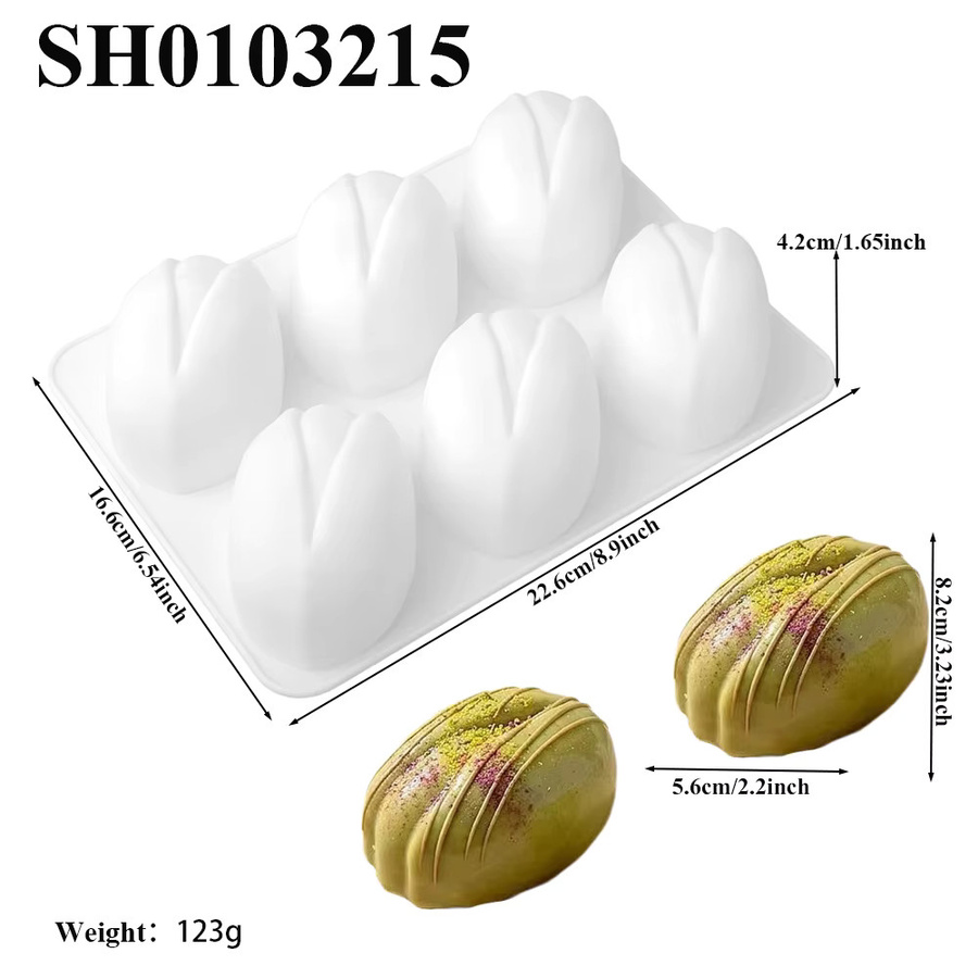 SHENHONG Silikon-Schokoladenform mit Pistazien-Design für Mousse, Kuchen und DIY-Seifen - Bild 2