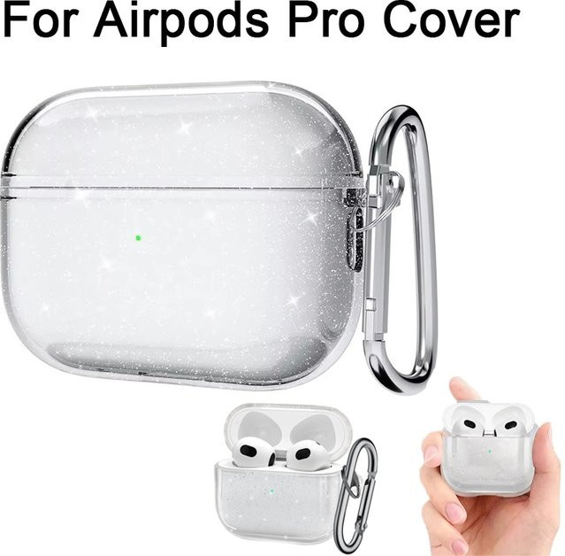 Transparente Silikon-Schutzhülle mit Bling-Glitter-Effekt für Apple AirPods 1, 2, 3 und Pro 2 - Bild 1