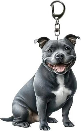 Eclat Schlüsselanhänger Acryl, Hundeform, Grau, Unisex - Bild 1