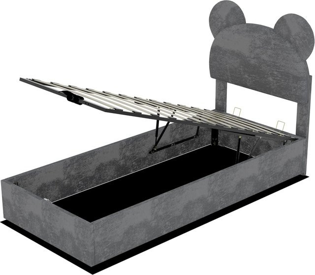 okwish Polsterbett mit Hydraulik-Stauraum für das Kinderzimmer, Grau, B/T/H: 90 x 200 cm - Bild 1