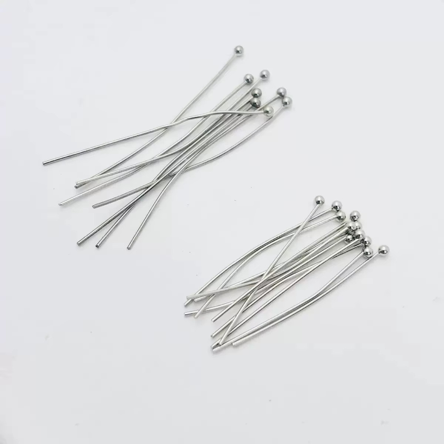 Ball Kopf Pins Silber Farbe, Metall, Durchmesser 0,5 mm, 200 Teile - Bild 1