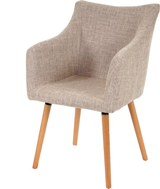 MCW Esszimmerstuhl Vaasa T382 im Retro 50er Jahre Design mit Textilbezug in Beige und Grau - Bild 1