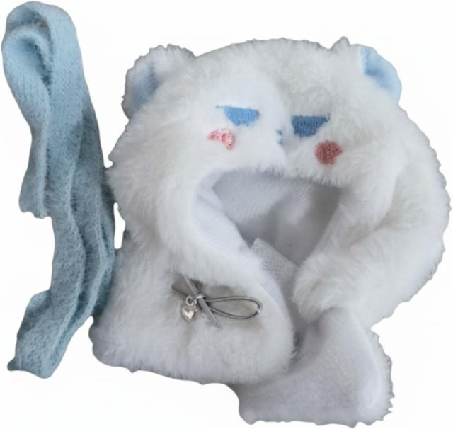 PRELEXT Puppenkleidung Set, Plüschumhang, Blau, Weiß, ab 3 Jahren - Bild 1