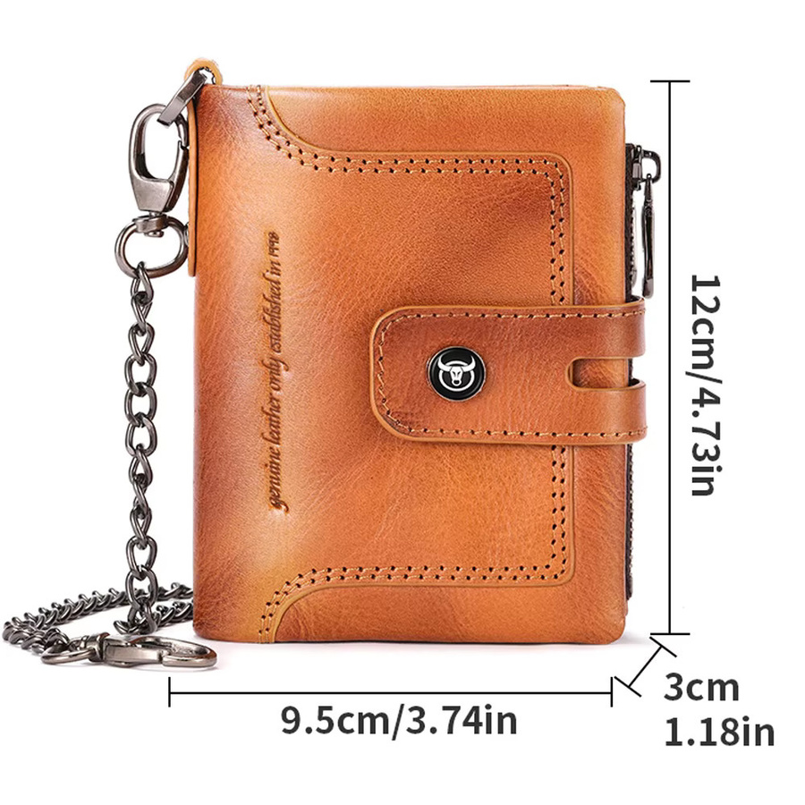 Brieftasche mit Kette, Echtleder, Herren - Bild 1