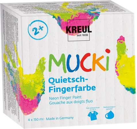 MUCKI Quietsch-Fingerfarbe Set Bunt / Mehrfarbig ab 2 Jahren