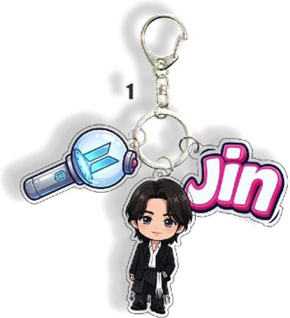 BTS Schlüsselanhänger, 3-Charms, Cartoon-Figur, Unisex - Bild 1