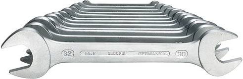 Gedore Doppel-Maulschlüssel-Satz 12-teilig, metrisch, SW 6-32 mm, silber - Bild 1