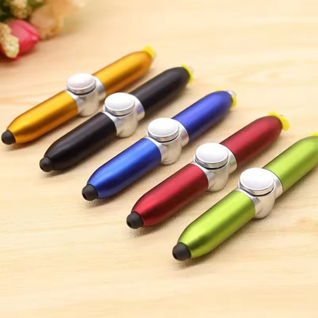 Multifunktionaler Gyro Spinner Stift mit LED-Licht als Stressabbau-Spielzeug für Erwachsene in Weiß und Multicolour - Bild 1