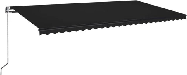 vidaXL Automatische Markise mit LED und Windsensor aus Aluminium und Polyester, Farbe: Anthrazit, B/T: 600 x 350 cm - Bild 1