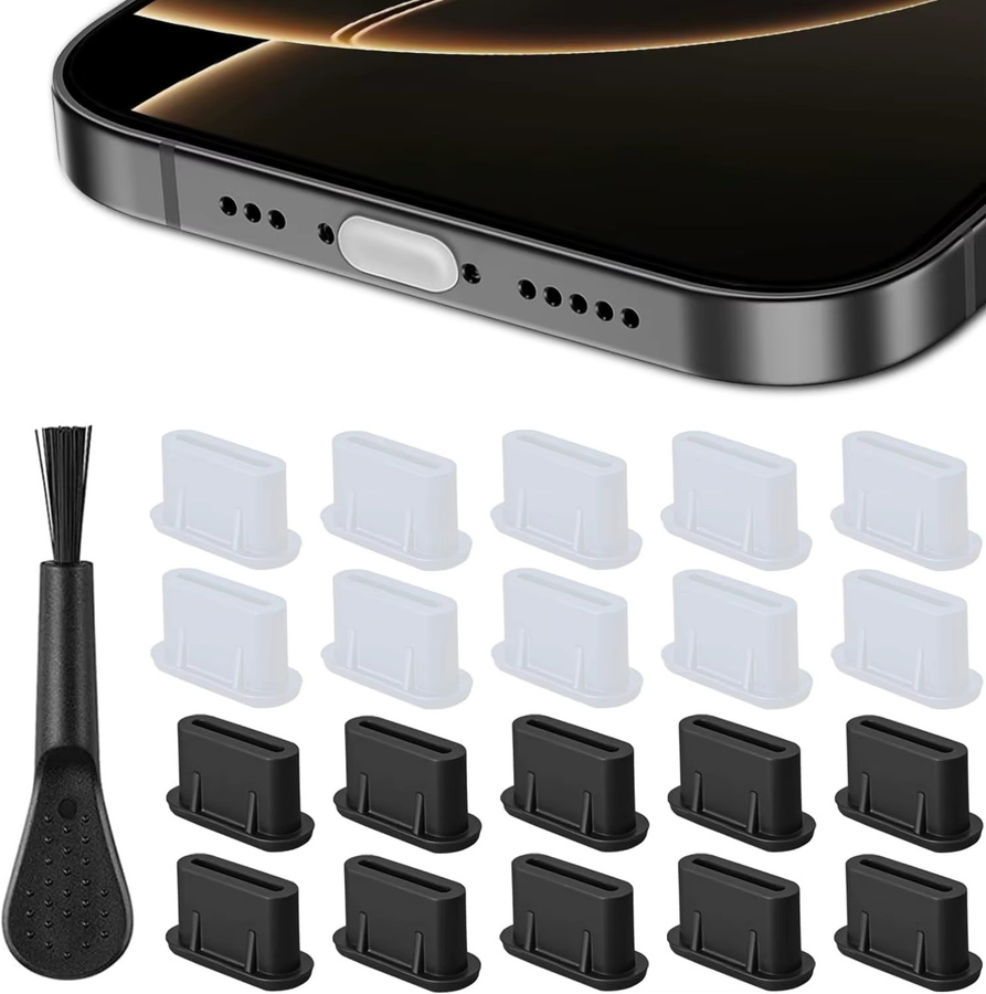 USB-C Staubschutzkappen aus Silikon als Anti-Staub-Schutz für iPhone 15-17, Samsung S20-S25, A Note und alle USB-C-Geräte - Bild 2