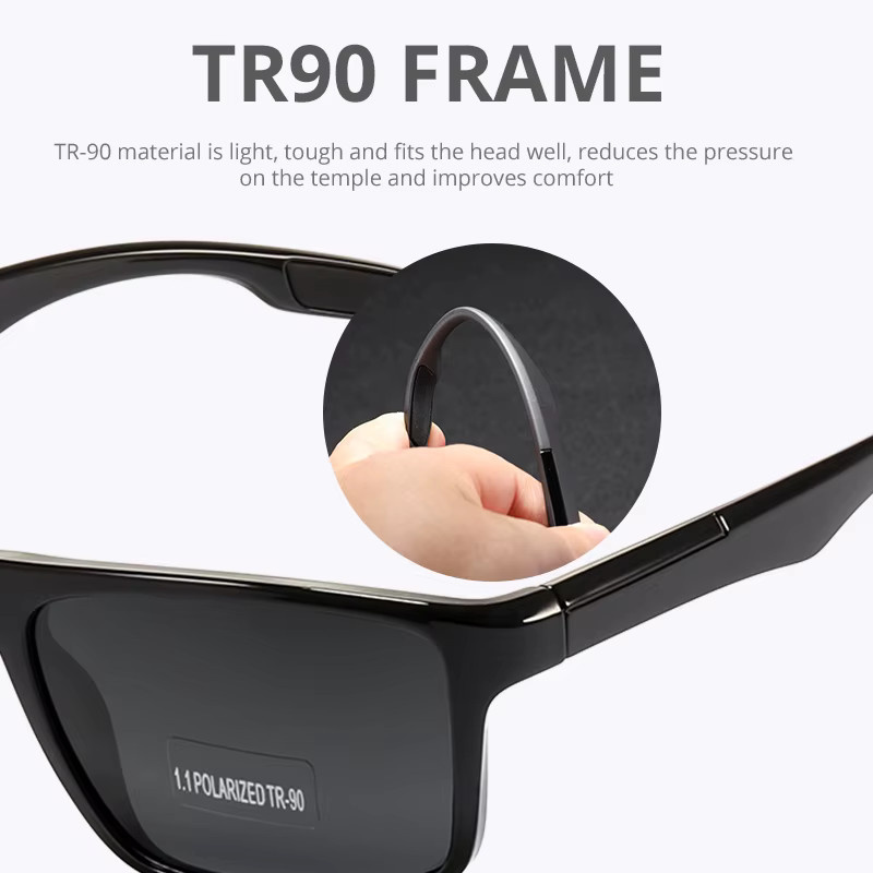 KDEAM Sonnenbrille Rechteckig, TR90, Vollrand, Herren, polarisiert - Bild 3