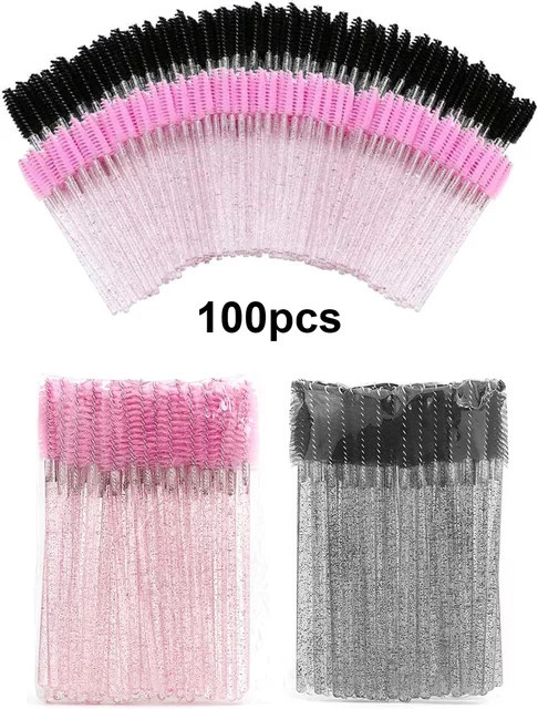 vvocci Wimpernbürsten Spoolies, 100 Stück, Rose Red, Unisex - Bild 1