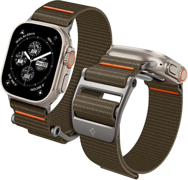Spigen Uhrenarmband Textil/NATO, Khaki, Unisex - Bild 1