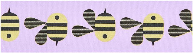 Rico Design Paper Poetry Taftband Bienen in Purple, Breite: 38 mm, Länge: 3 m - Bild 1