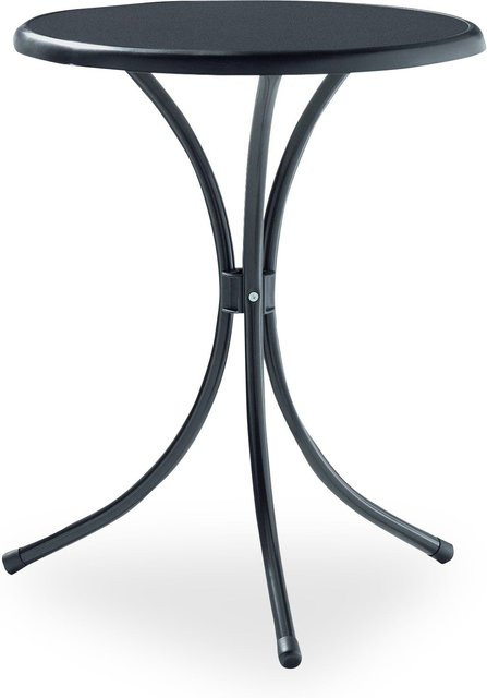 Bistrotisch Sieger runder Gartentisch aus pulverbeschichtetem Stahl in Anthrazit, Grau oder Schwarz, B/T/H: 72 x 60 x 60 cm - Bild 1