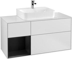 V&B Waschtischunterschrank Finion mit Wandbeleuchtung, Weiß lackiert, Breite: 120 cm, Tiefe: 50,1 cm, Höhe: 50,1 cm - Bild 1