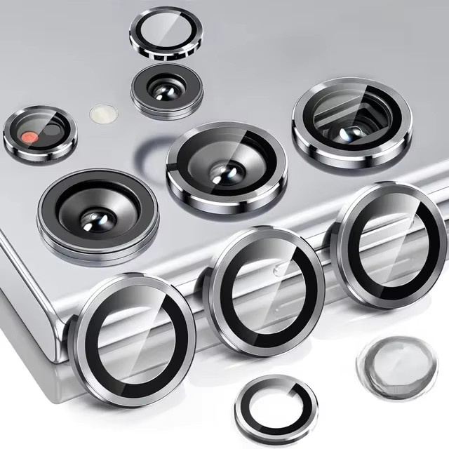 Kameraschutzglas Full Cover mit Metallschutzring für Samsung Galaxy S23 S24 Plus Ultra in Schwarz - Bild 4