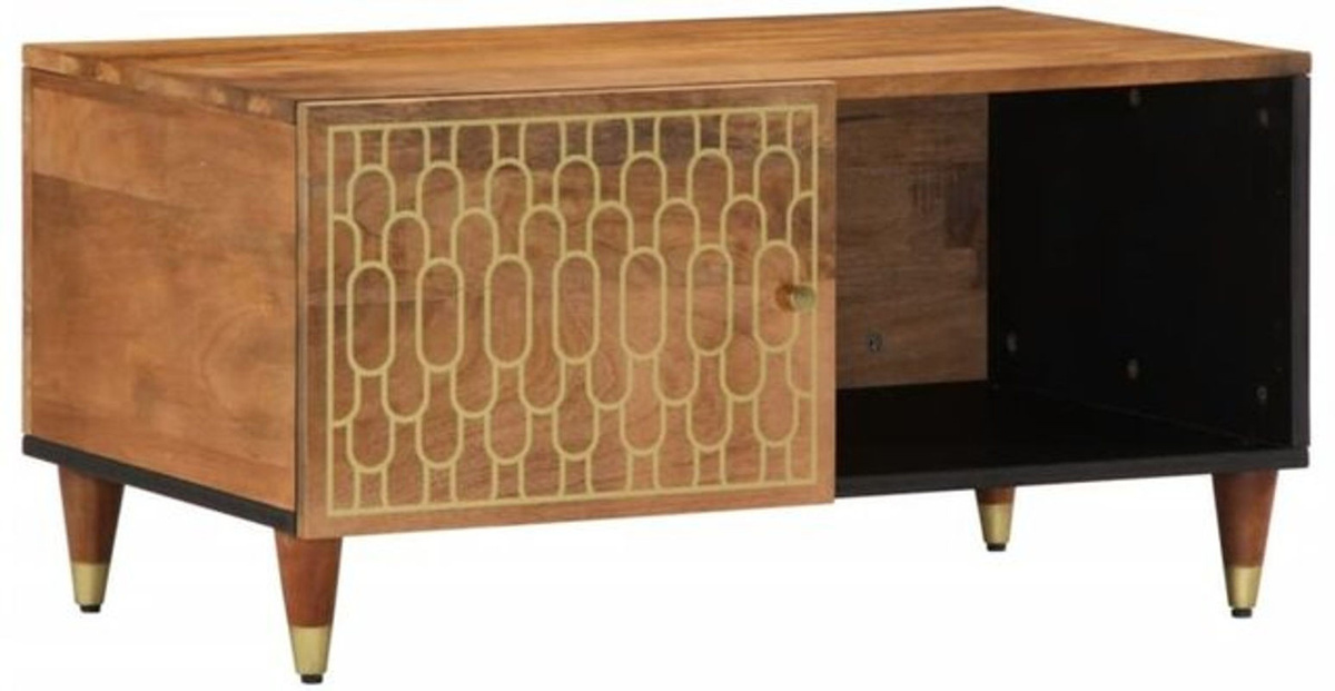 Couchtisch aus Massivholz Mango von vidaxl in Braun im Industrial Retro Design B/T/H: 80 x 50 x 40 cm - Bild 1