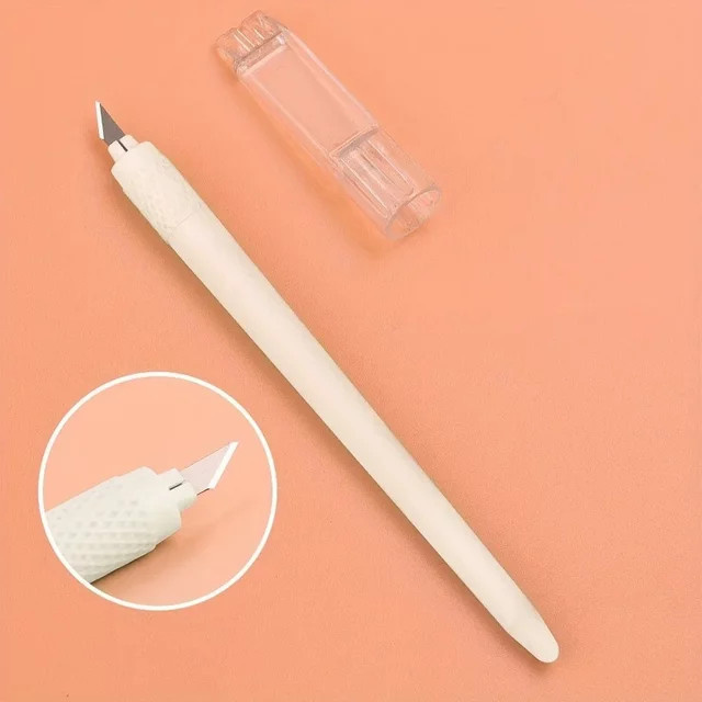 Weißes Journal-Tagebuch Schneidemesser für DIY-Projekte und künstlerisches Gravieren aus Kunststoff - Bild 1