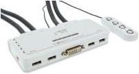 InLine KVM Switch 4-fach mit DVI-D, USB und Audio inklusive integrierter Kabel (61614I) - Bild 1