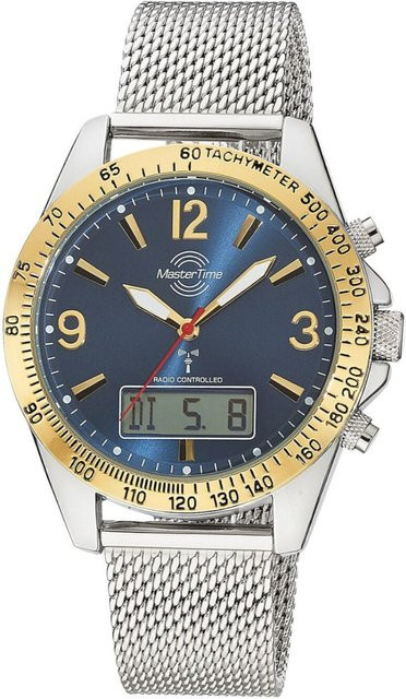 Master Time Chronograph, Quarz, Edelstahl, Blau, 42 mm, Herren - Bild 1