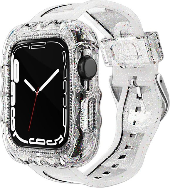 Apple Uhrenarmband Kunststoff, transparent, Kristall, Unisex - Bild 1