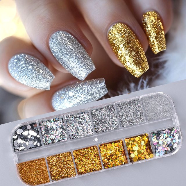 SWEET TREND Nagelglitzer, Gold Silber, Holografisch, Glänzend - Bild 1