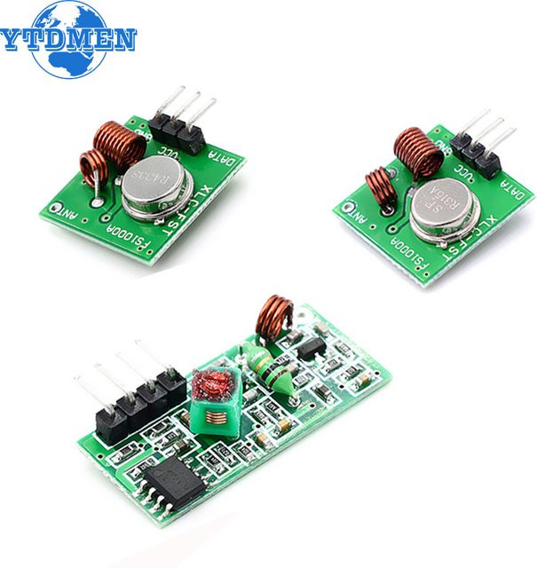 YTDMEN RF Wireless Sender und Empfänger Modul Kit 315 MHz / 433 MHz in Grün für Arduino, ARM und MCU, DC 5 V - Bild 1