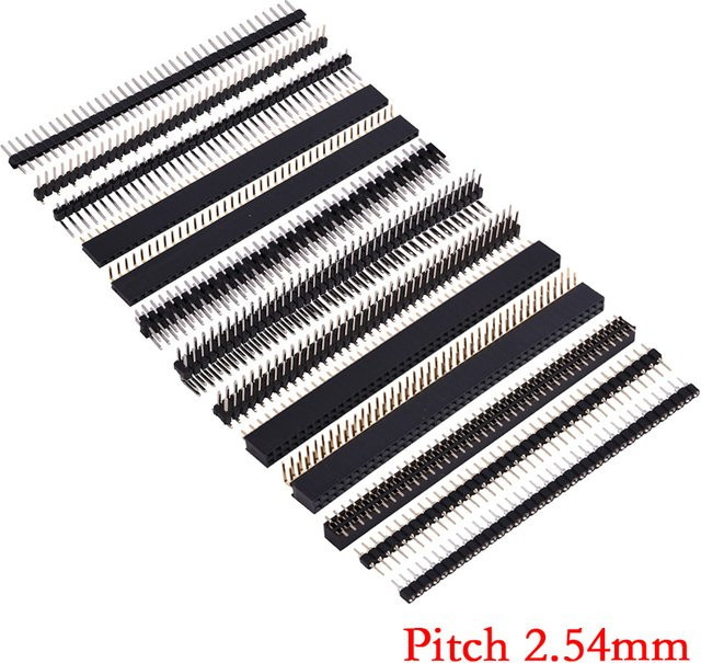 HPJF Header-Stecker 2,54 mm Pitch, 1x40Pin 2x40Pin 80Pin, zweireihig, rechtswinklig, SMT SMD, Farbe: Schwarz - Bild 1