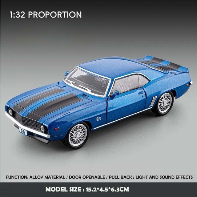 Linyi Toy Car Camaros Ss Sportwagen Modell, 1:32 Skala, mit Ton und Licht, Metall, ab 4 Jahren - Bild 1