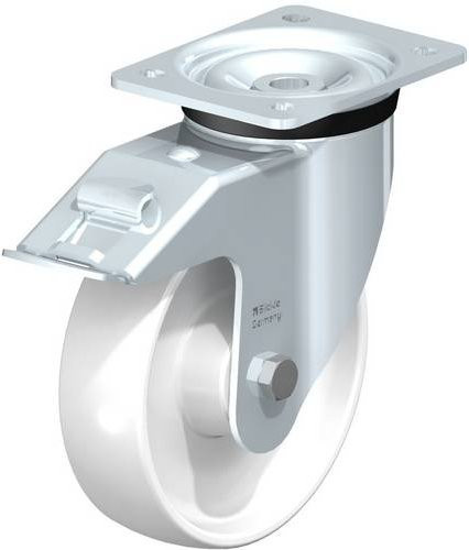 Blickle LK-PO 175K-FI Lenkrolle mit Feststeller, weiß, Rad-Durchmesser: 175 mm, Tragfähigkeit: 500 kg - Bild 1