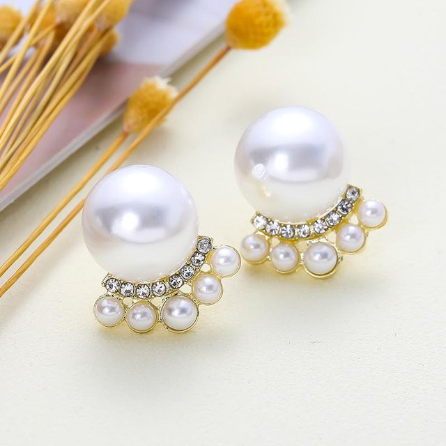YIRAN Jewelry Ohrstecker, Imitation Perle, beige, Damen - Bild 1