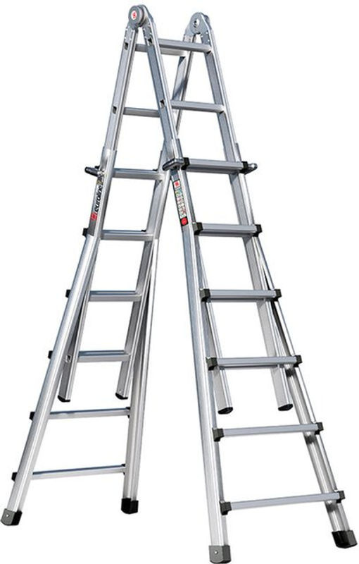 Euroline Premium Vario-Klappleiter 31601 aus Aluminium in Silber, 4x6 Sprossen - Bild 2
