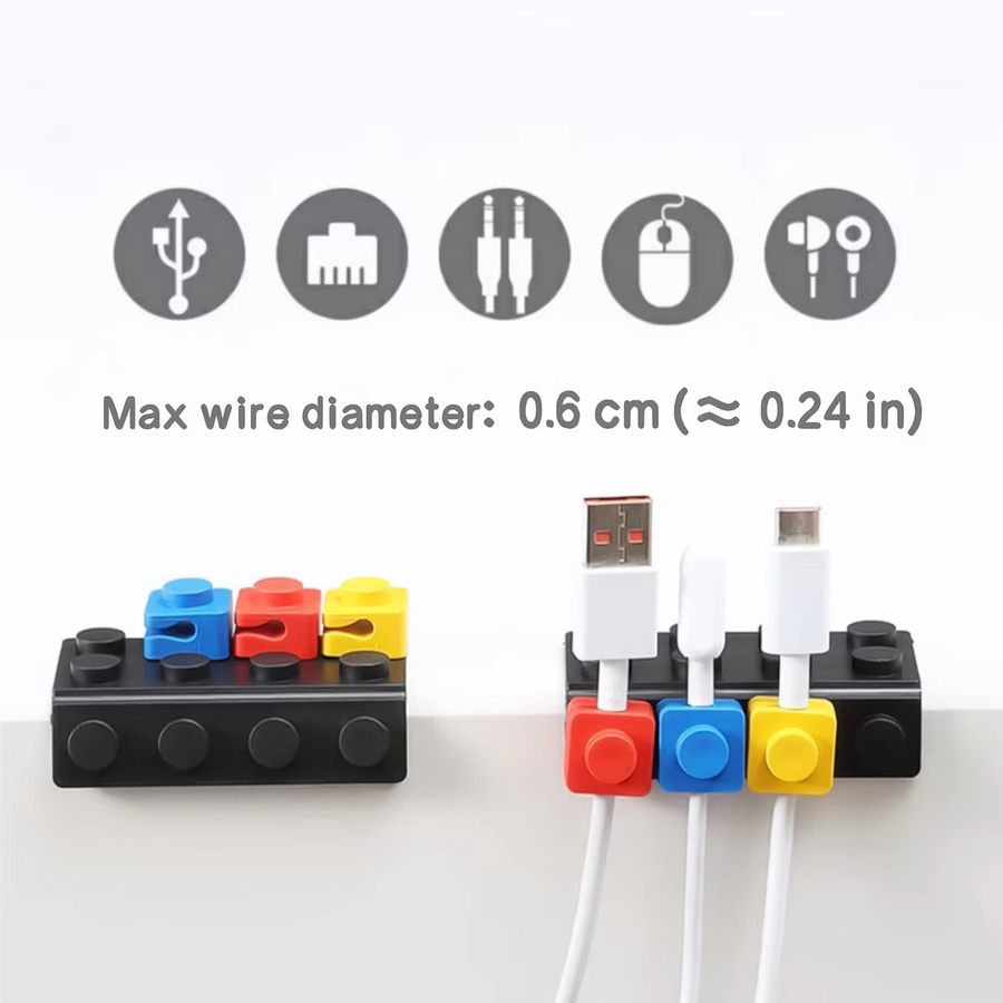 Modularer Kabel- und Datenkabel-Organizer aus Kunststoff mit mehreren Fächern in Multicolor für deinen Schreibtisch und dein Zuhause - Bild 3