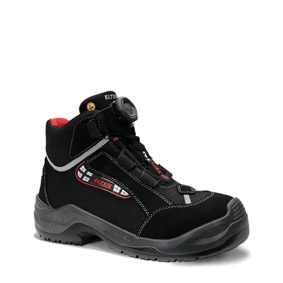 Elten Sicherheitsstiefel Sander Boa ESD S3 in Schwarz-Grau-Rot mit Cordura-Textil, Größe 41 - Bild 2