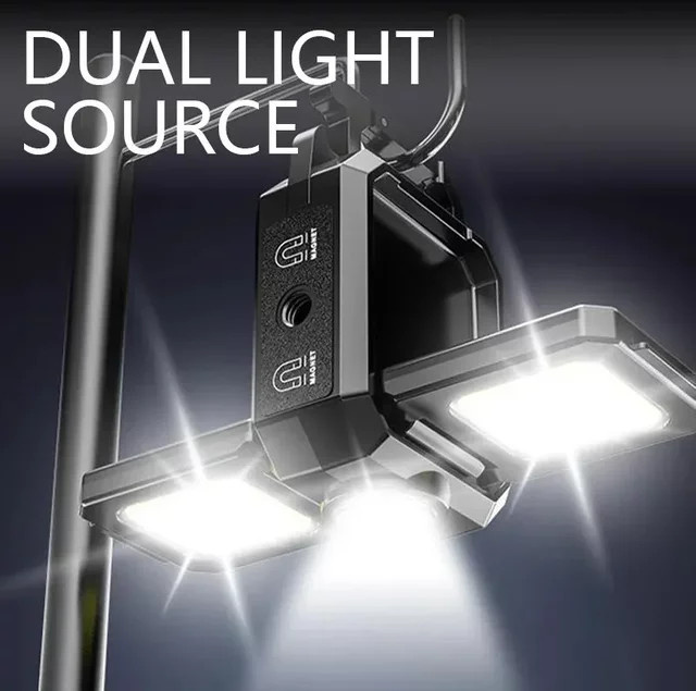 XIWANGFIRE COB-Arbeitsleuchte in Schwarz, USB wiederaufladbare LED Taschenlampe mit verstellbaren Seitenlichtern und Magnetfunktion als Mini-Schlüsselanhänger-Licht - Bild 1