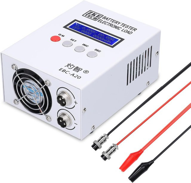 Aimo EBC-A20 Batterietester für Lithium- und Blei-Säure-Batterien, 30V 20A 85W Kapazitätstestgerät mit 5A Aufladefunktion, bunt/weiß - Bild 1