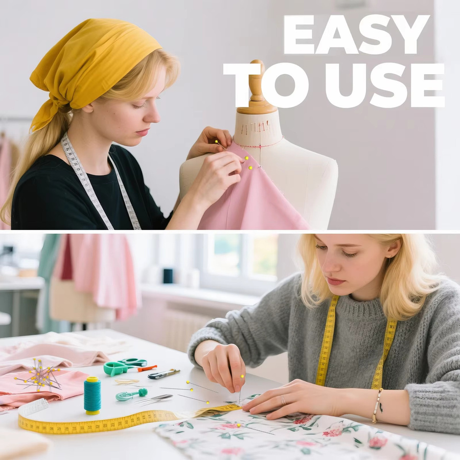 500 Stück Quiltnadeln aus Edelstahl mit Glaskopf in Blau, 1,75 Zoll für Nähen und DIY-Projekte - Bild 4