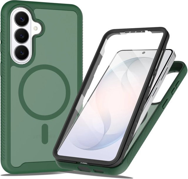 2-in-1 Stoßfeste Schutzhülle mit Magnetischer Panzerung und PET-Displayschutzfolie für Samsung Galaxy A17 A37 A57 A16 A36 A56 in Transparent - Bild 1