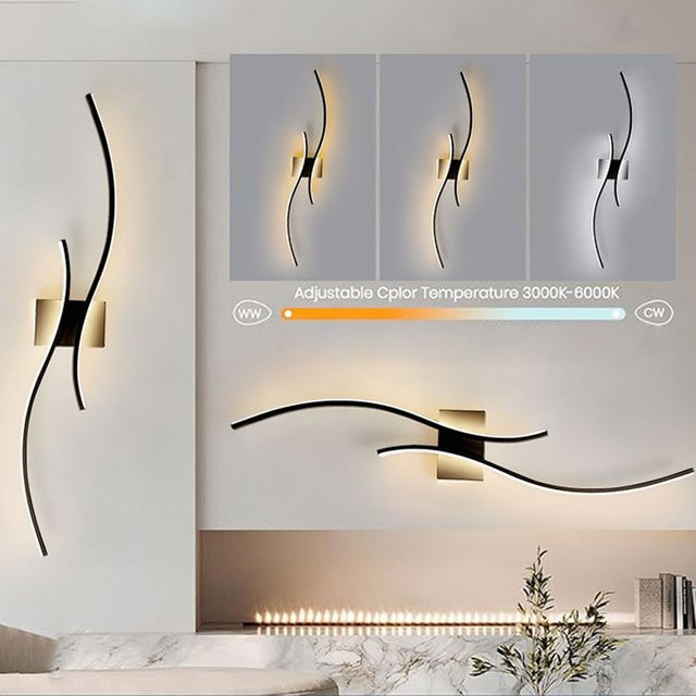 HAULVANG Moderne LED-Wandleuchte in Schwarz für Flur, Badezimmer und Wohnzimmer - Bild 1